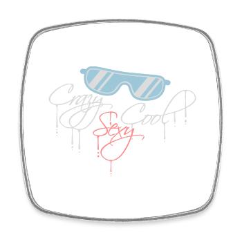 design cool sexy fou - Magnet carré - blanc - Devant