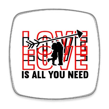 Love Is All You Need - Square fridge magnet - white - Front