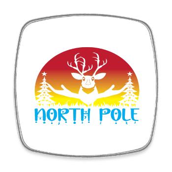 North Pole - Viereckiger Kühlschrankmagnet - Weiß - Vorne