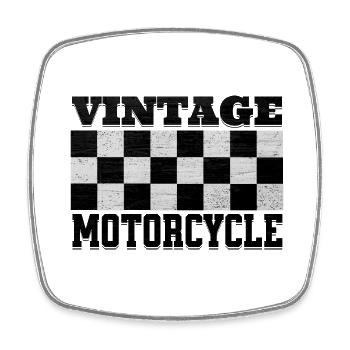 Vintage Biker Fan of Motorcycles and Motor Racing - Square fridge magnet - white - Front