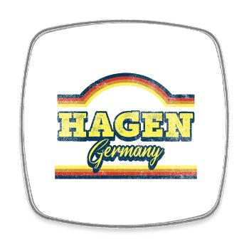 Hagen Germany City Font Vintage Retro - Square fridge magnet - white - Front