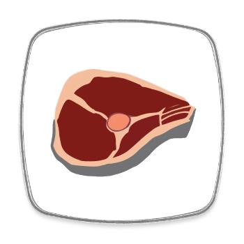 Steak Meat Beef Food and Grilling T-Bone - Square fridge magnet - white - Front