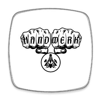 Maurer Handwerk mit Zunftzeichen Beruf - Viereckiger Kühlschrankmagnet - Weiß - Vorne