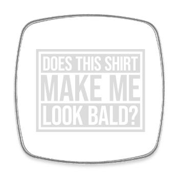 Look chemise chauve citation - Magnet carré - blanc - Devant