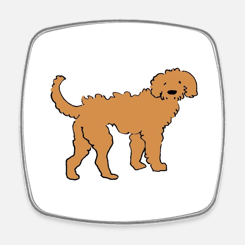 Golden Doodle - Square fridge magnet - white