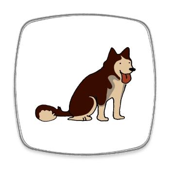 Husky - Viereckiger Kühlschrankmagnet - Weiß - Vorne