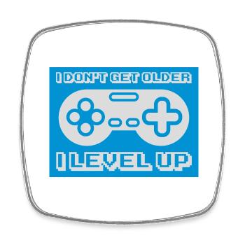 get older level up - Square fridge magnet - white - Front