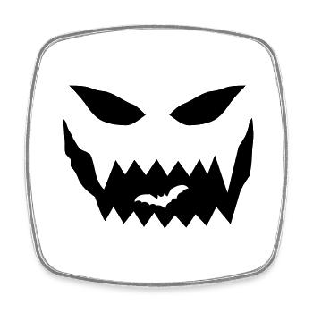 Halloween Face - Square fridge magnet - white - Front