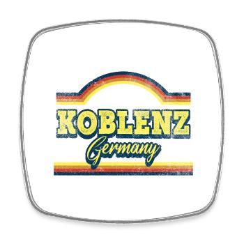 Koblenz Germany City Font Vintage Retro - Square fridge magnet - white - Front