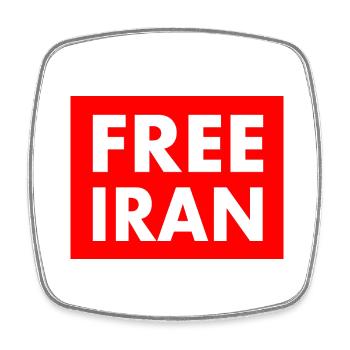 Free iran - Viereckiger Kühlschrankmagnet - Weiß - Vorne