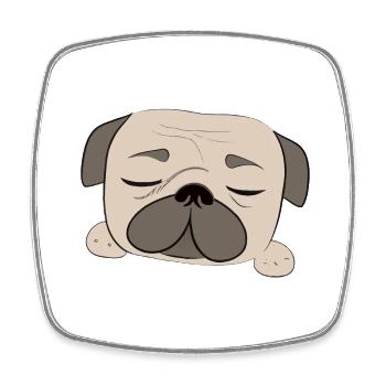 Sleeping Pug Dog Funny Dog Owners - Square fridge magnet - white - Front