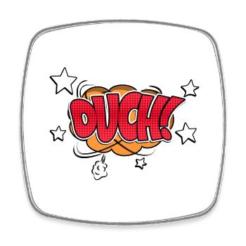 Ouch! Comic Style Bubble Graffiti Lettering - Square fridge magnet - white - Front