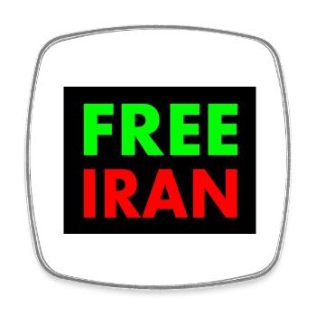 Free iran - Viereckiger Kühlschrankmagnet - Weiß - Vorne