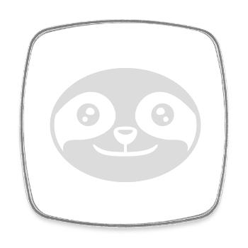 Tête ronde face paresseux - Magnet carré - blanc - Devant