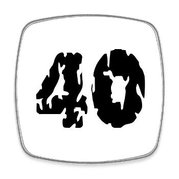 Maillot 40 numéros - Magnet carré - blanc - Devant