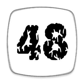 48 Number jersey - Square fridge magnet - white - Front