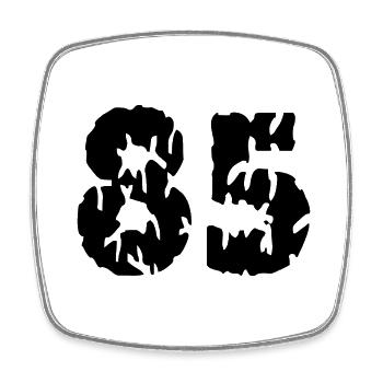 85 Number jersey - Square fridge magnet - white - Front