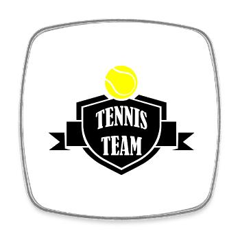 Tennis Team - Square fridge magnet - white - Front