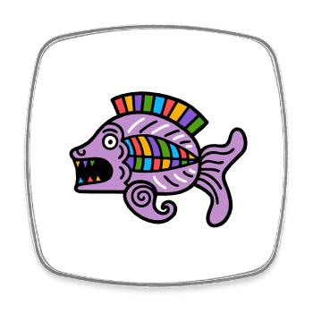 Culture of the Incas, fish symbol - Square fridge magnet - white - Front