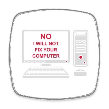 not fix your computer - Square fridge magnet - white - Front