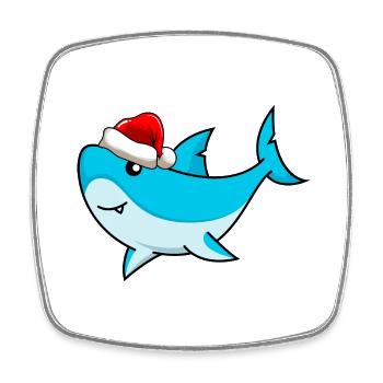 Hai Comic Weihnachten - Viereckiger Kühlschrankmagnet - Weiß - Vorne