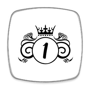 Wappen 1 - Viereckiger Kühlschrankmagnet - Weiß - Vorne