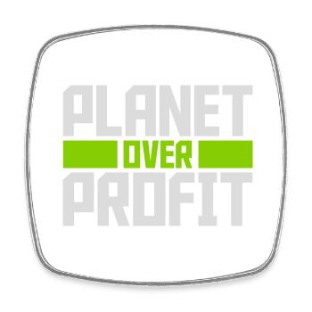 planet over profit Zitat - Viereckiger Kühlschrankmagnet - Weiß - Vorne
