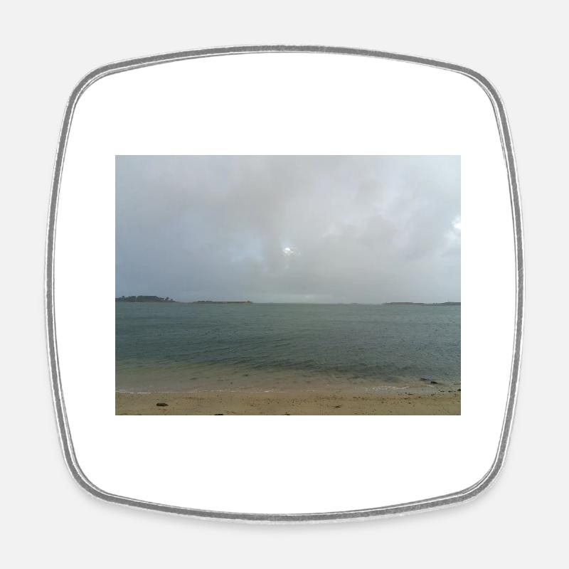 Vue mer Horizon - Magnet carré - blanc
