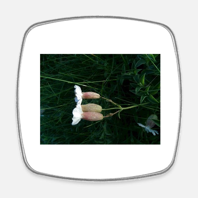 Flower lying down by the wind - Square fridge magnet - white