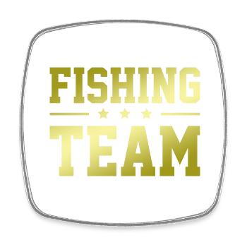 Fishing Team - Viereckiger Kühlschrankmagnet - Weiß - Vorne