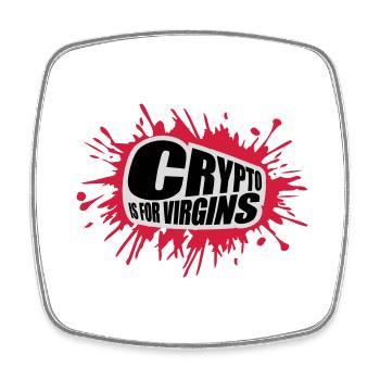 crypto is for virgins - Square fridge magnet - white - Front