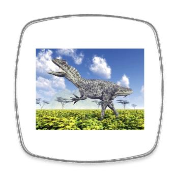 Dinosaurier Allosaurus - Viereckiger Kühlschrankmagnet - Weiß - Vorne