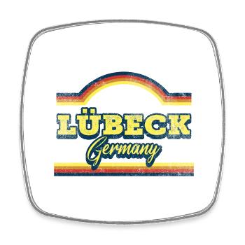 Lübeck Allemagne City Font Vintage Retro - Magnet carré - blanc - Devant