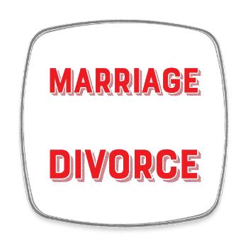 Marriage - The Number One Cause Of Divorce Ex-Wife - Viereckiger Kühlschrankmagnet - Weiß - Vorne