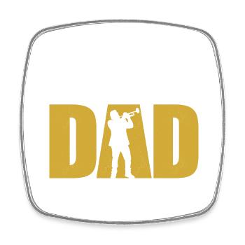 Trumpet Dad Trumpeter Father Player - Viereckiger Kühlschrankmagnet - Weiß - Vorne