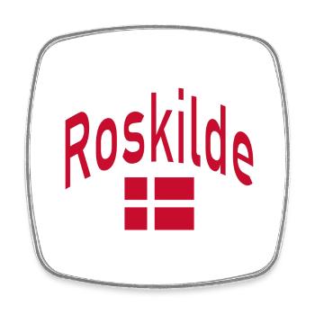 Drapeau de Roskilde Danemark - Magnet carré - blanc - Devant