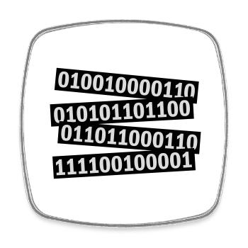Binär Code Programm Sprache - Viereckiger Kühlschrankmagnet - Weiß - Vorne