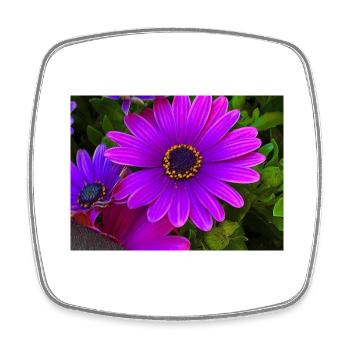 Fleur - Magnet carré - blanc - Devant