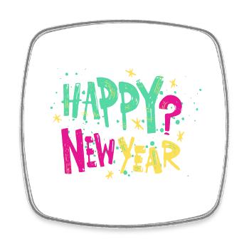 Happy New Year - Viereckiger Kühlschrankmagnet - Weiß - Vorne