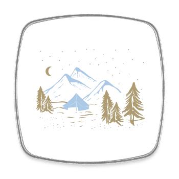 Geschenkidee - Zelten Camper camping Natur - Viereckiger Kühlschrankmagnet - Weiß - Vorne
