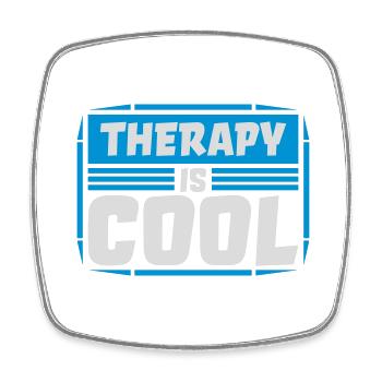 therapy is cool Quote - Square fridge magnet - white - Front