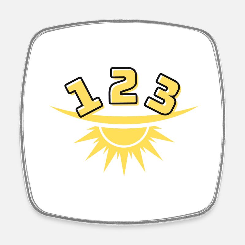 1 2 3 Sun - Square fridge magnet - white