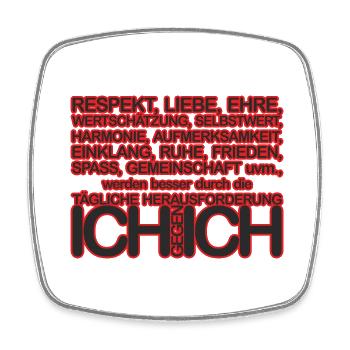 ICH gegen ICH deutsch 01schwarzKrot - Viereckiger Kühlschrankmagnet - Weiß - Vorne