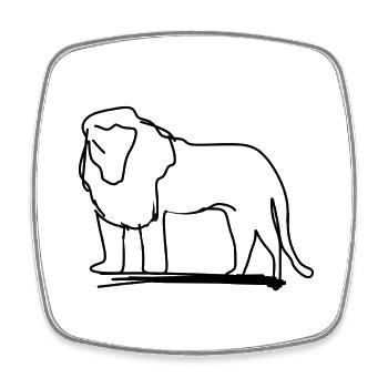 Leo Symbol Animal Predator - Square fridge magnet - white - Front