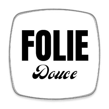 folie douce - Magnet carré - blanc - Devant