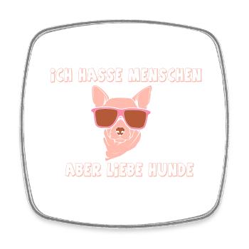 I Hate People - Dogs Pugs Saying Gift - Square fridge magnet - white - Front