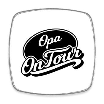Opa on tour - Viereckiger Kühlschrankmagnet - Weiß - Vorne