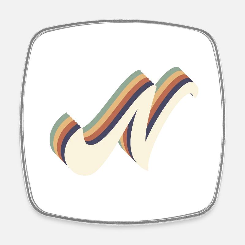 lettre n - Magnet carré - blanc