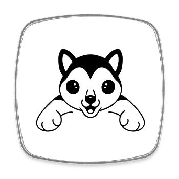 CHIEN CHAT ANIMAL DE COMPAGNIE - Magnet carré - blanc - Devant