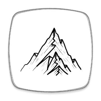Une illustration solitaire de montagne - Magnet carré - blanc - Devant